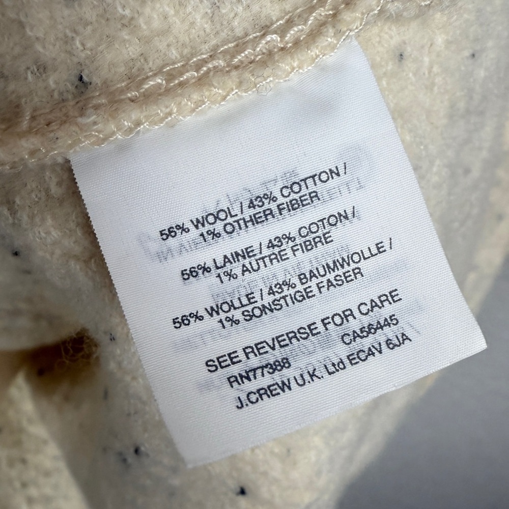 Madewell Langley Swing Coat Donegal Vanilla XS Speckled Wool Blend Open Front - Picture 8 of 9